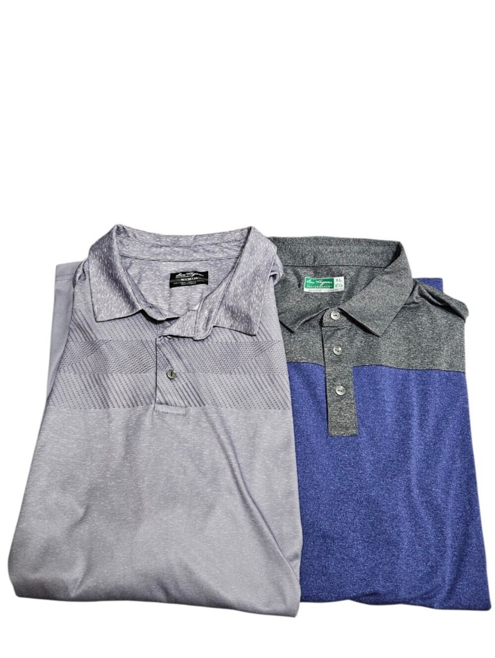 Ben Hogan Performance Men's Gray and Blue Golf Polo Shirts Bundle Lot Of 2